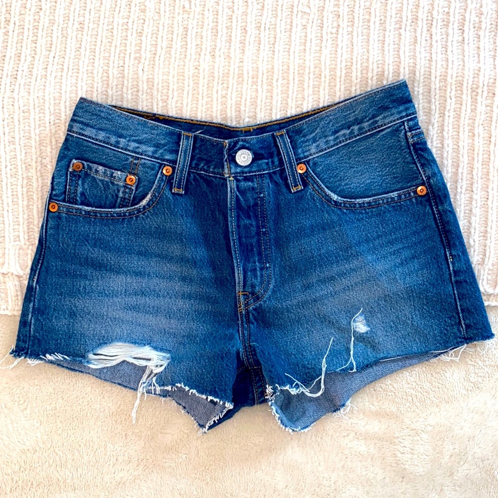 Levi’s 501 Dark Wash Denim Shorts